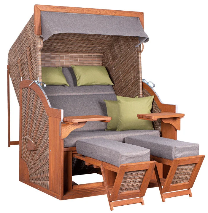 Sedia da spiaggia deVries PURE® Comfort XL PE legno di pino grigio, Des. 490