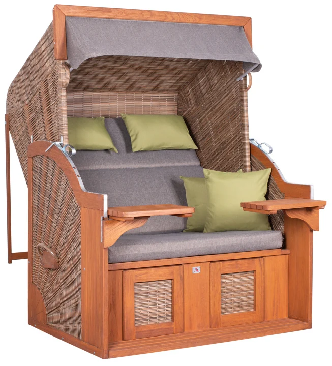 Sedia da spiaggia deVries PURE® Comfort XL PE legno di pino grigio, Des. 490