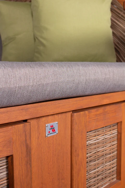 Sedia da spiaggia deVries PURE® Comfort XL PE legno di pino grigio, Des. 490