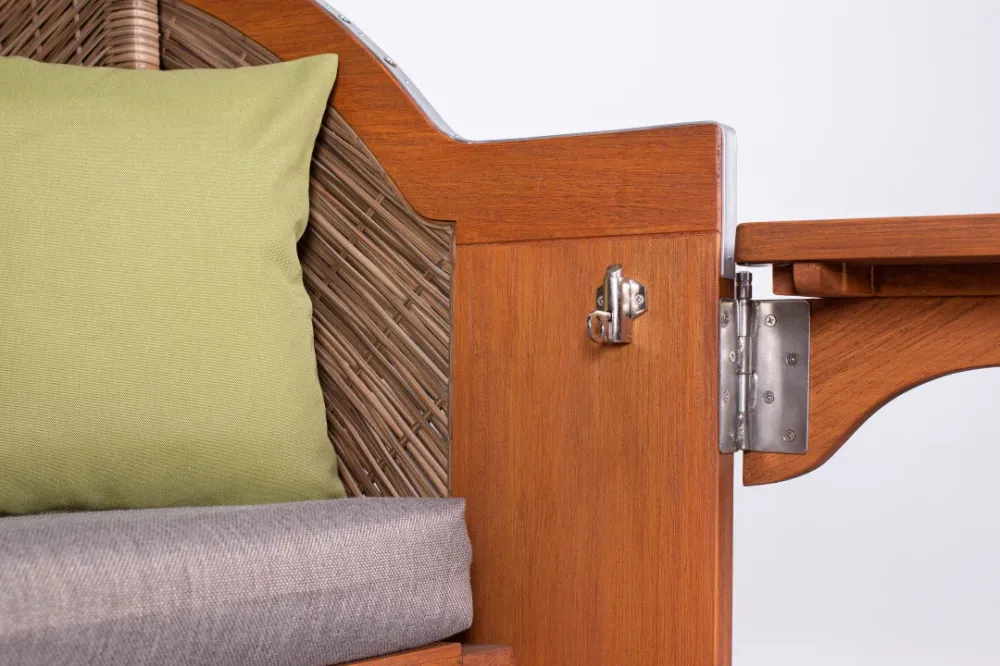 Sedia da spiaggia deVries PURE® Comfort XL PE legno di pino grigio, Des. 490