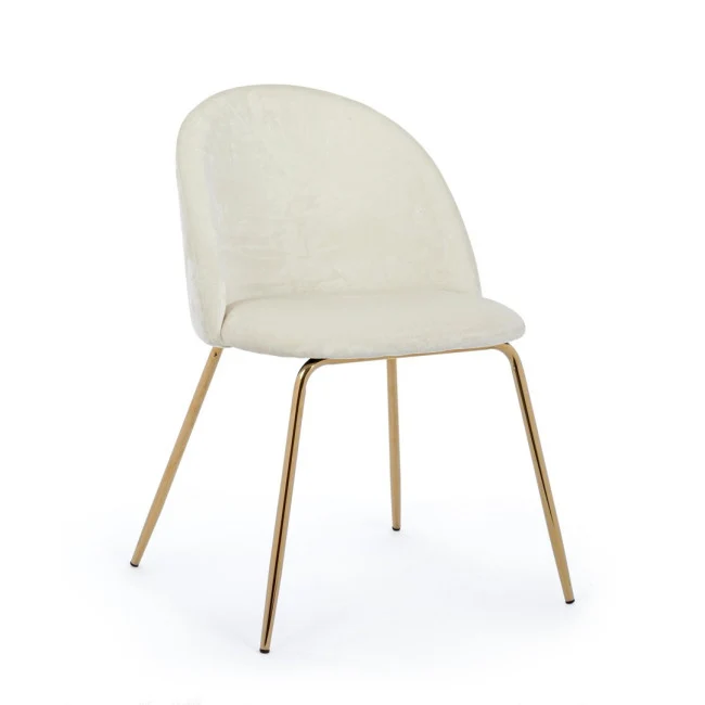 SEDIA TANYA VELLUTO BIANCO