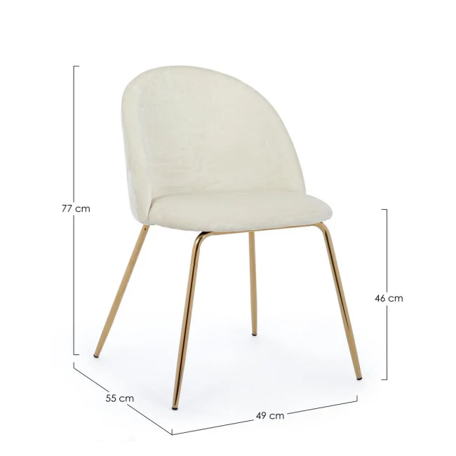 SEDIA TANYA VELLUTO BIANCO