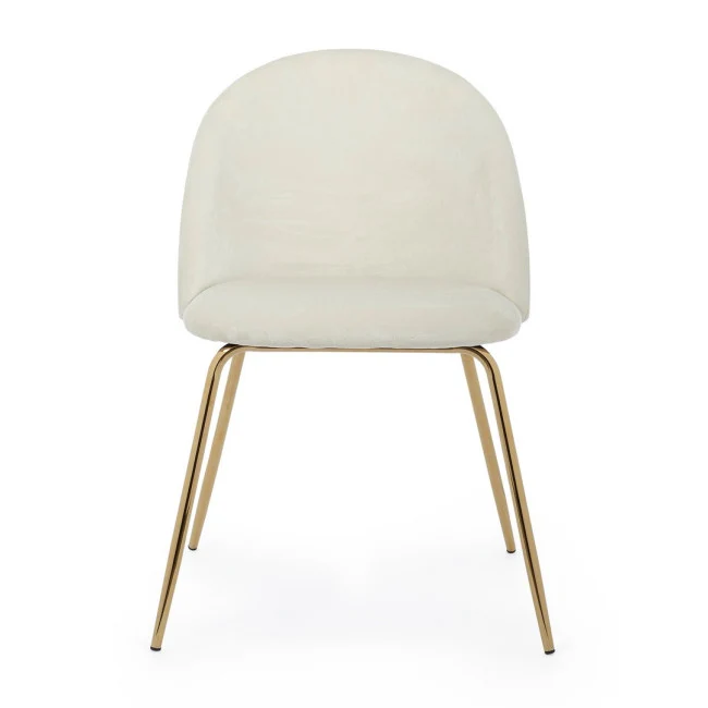 SEDIA TANYA VELLUTO BIANCO
