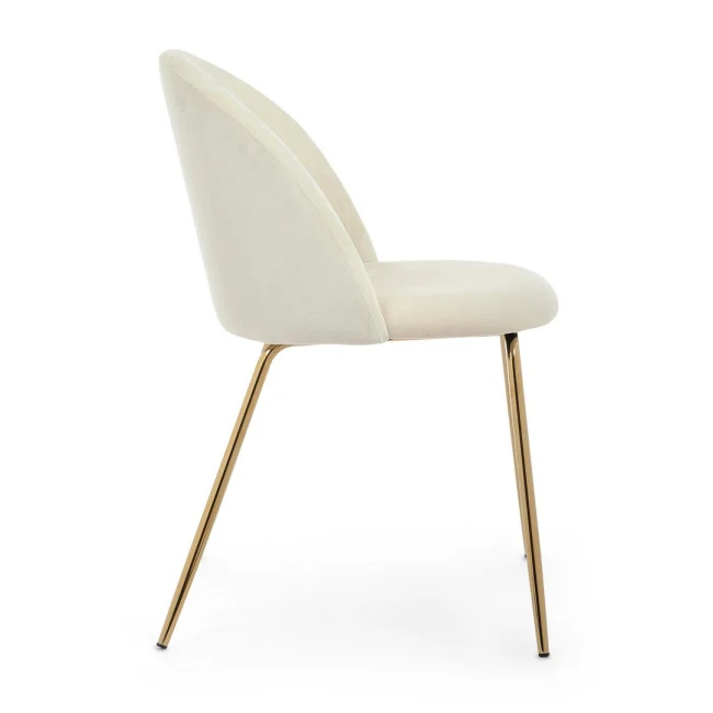 SEDIA TANYA VELLUTO BIANCO