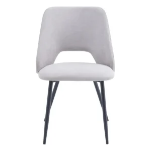 Sedia tessuto di velluto beige Art déco 53x51x79 cm, Jamie - Casa Collection