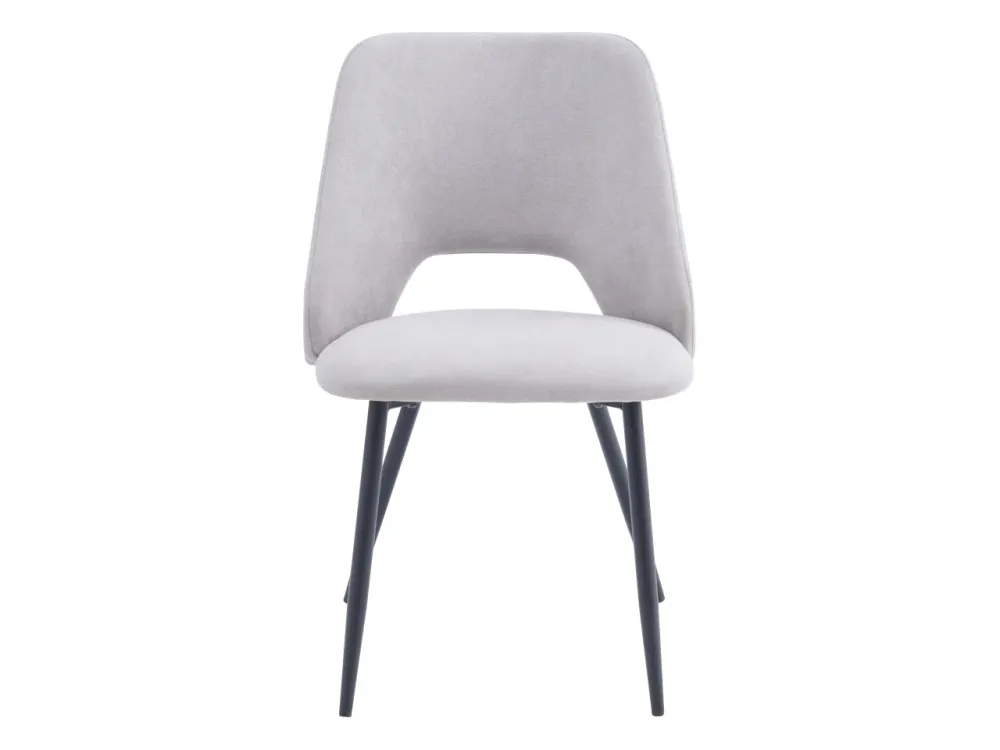 Sedia tessuto di velluto beige Art déco 53x51x79 cm, Jamie - Casa Collection