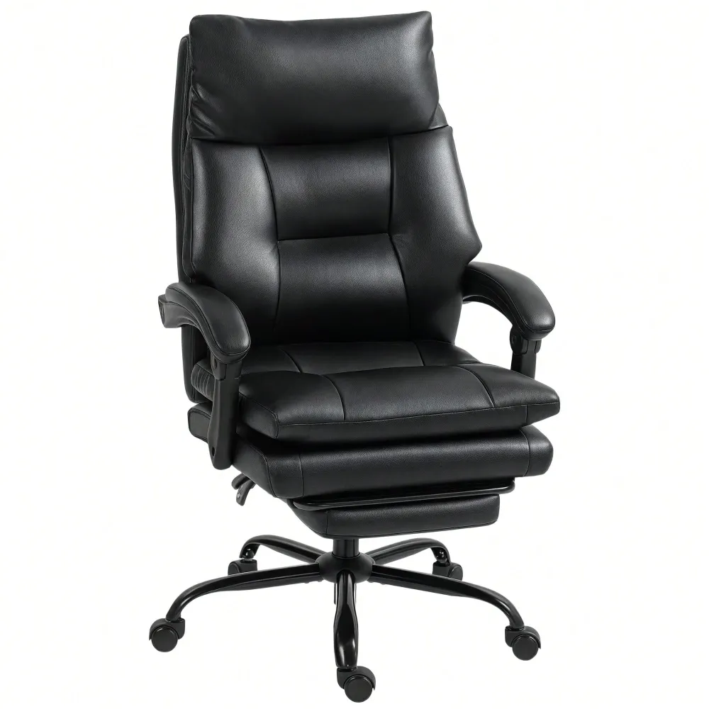 Sedia da Ufficio Ergonomica, Poltrona Direzionale con Sedile Largo e Poggiapiedi