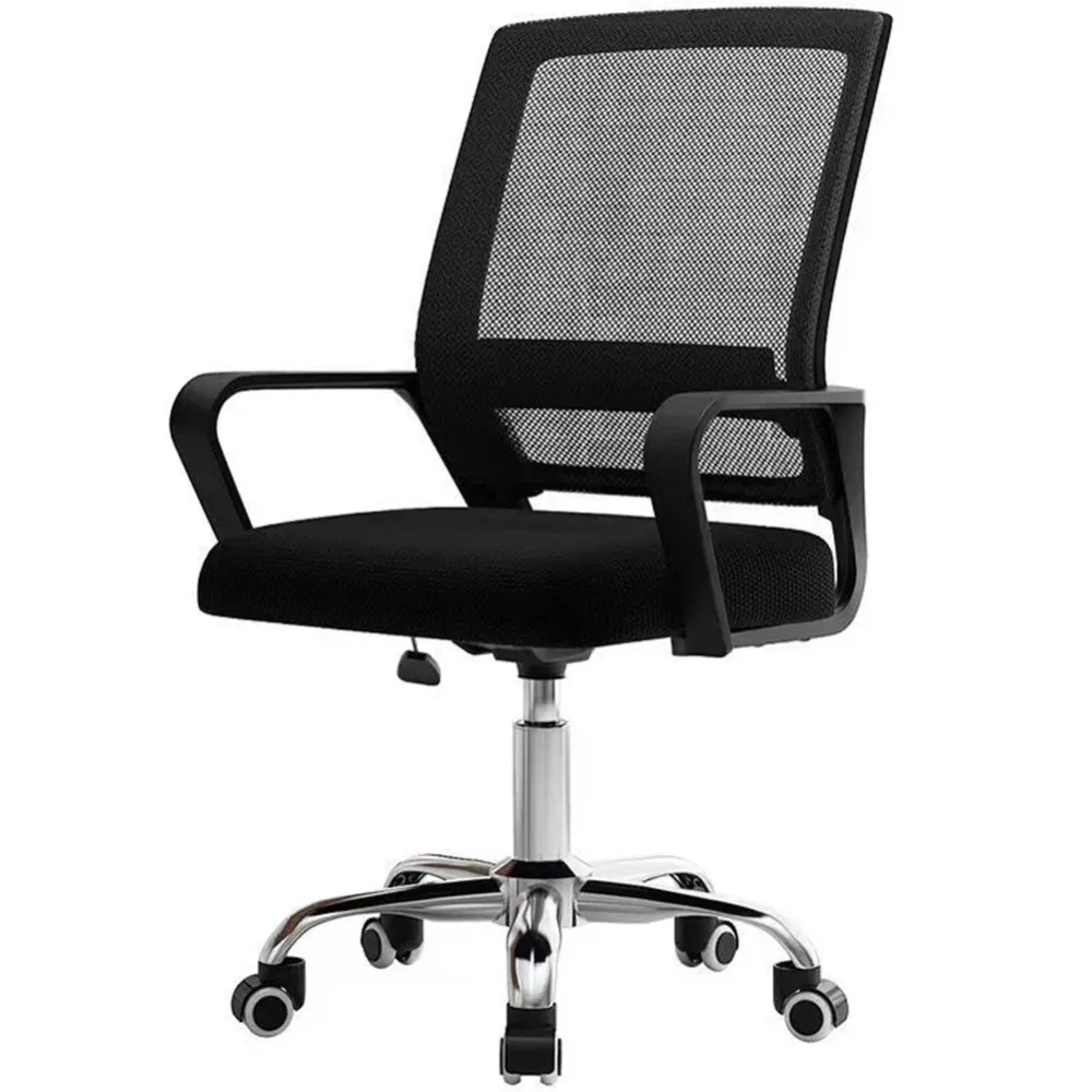 Sedia da Ufficio Ergonomica Poltrona per Scrivania con Base Cromata e 4 Ruote