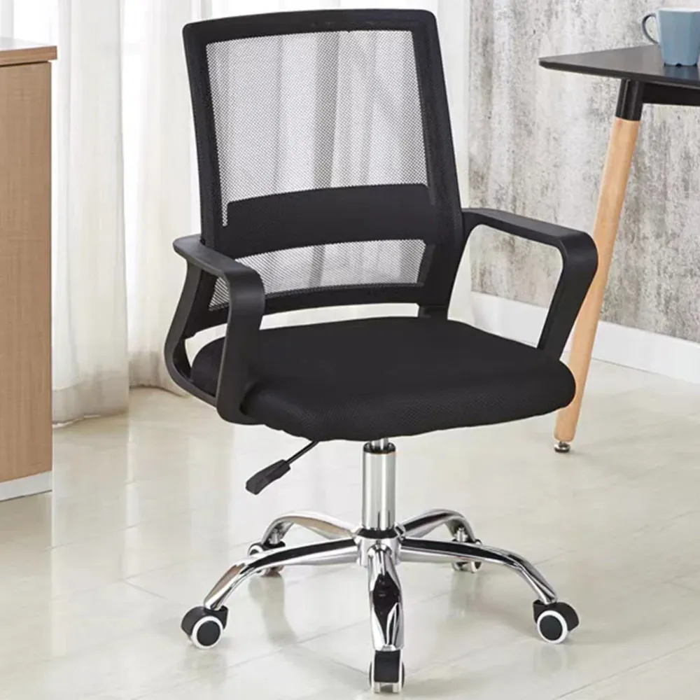 Sedia da Ufficio Ergonomica Poltrona per Scrivania con Base Cromata e 4 Ruote