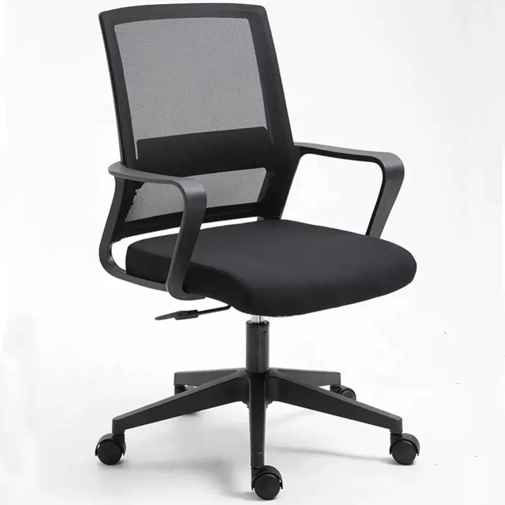 Sedia da Ufficio Ergonomica Poltrona per Scrivania con Base Nylon Nero e 4 Ruote