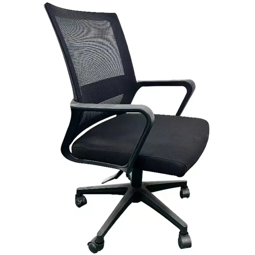 Sedia da Ufficio Ergonomica Poltrona per Scrivania con Base Nylon Nero e 4 Ruote