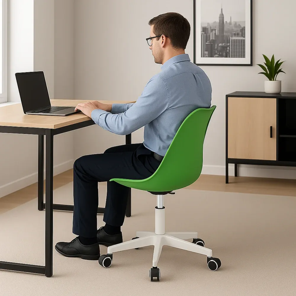 Sedia Ufficio Ergonomica Schienale PP Imbottitura Schiuma Verde