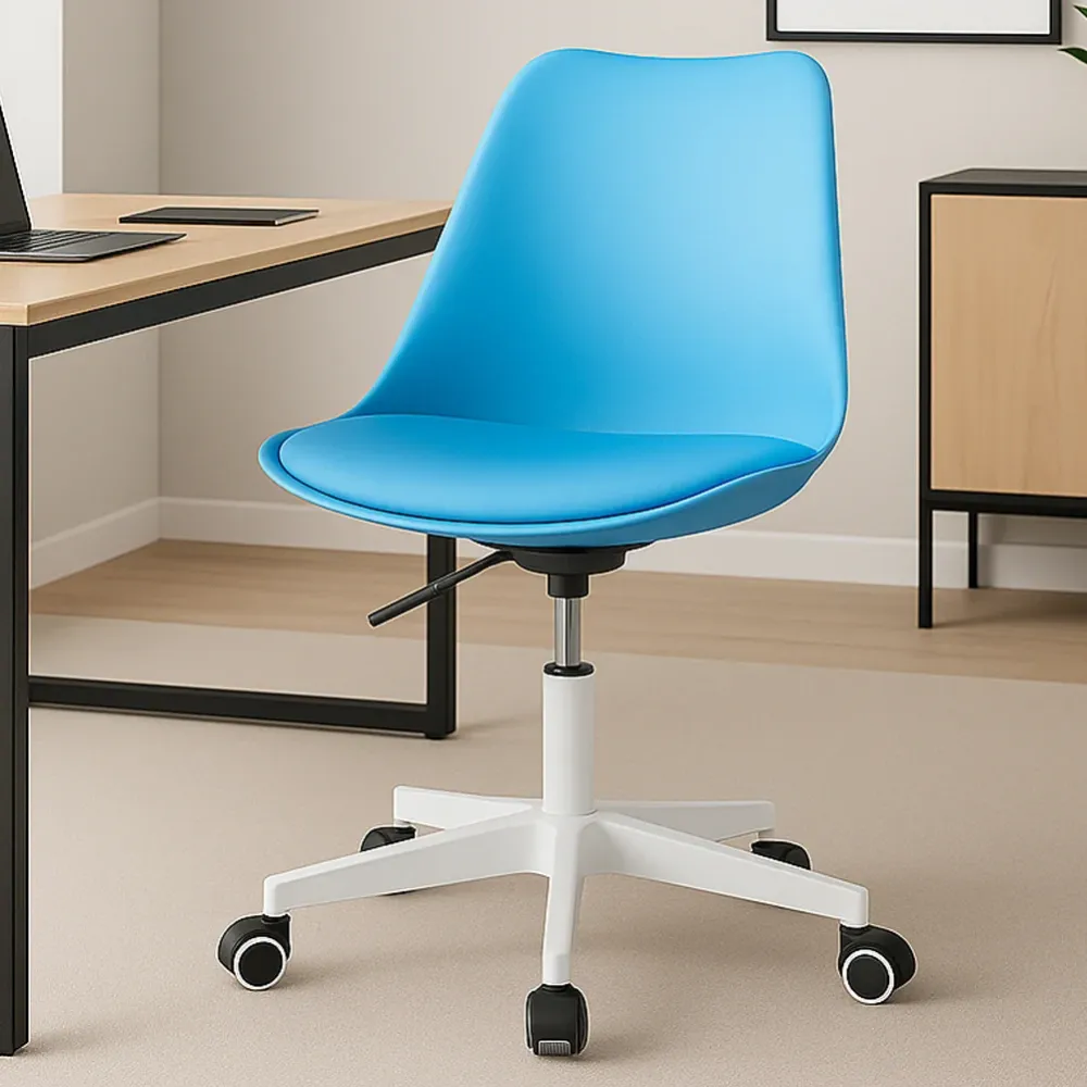 Sedia da Ufficio Full Blu Poltrona da Studio e Casa Ergonomica con Ruote