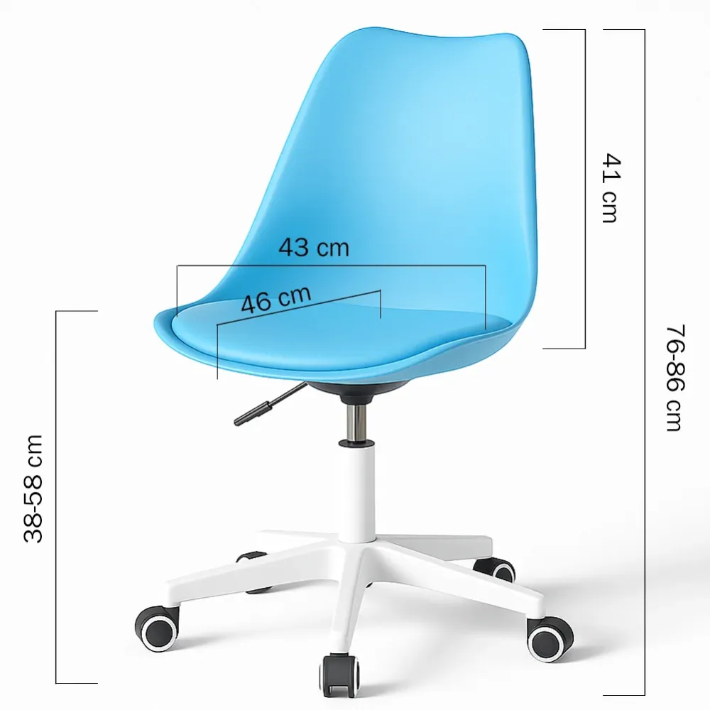 Sedia da Ufficio Full Blu Poltrona da Studio e Casa Ergonomica con Ruote