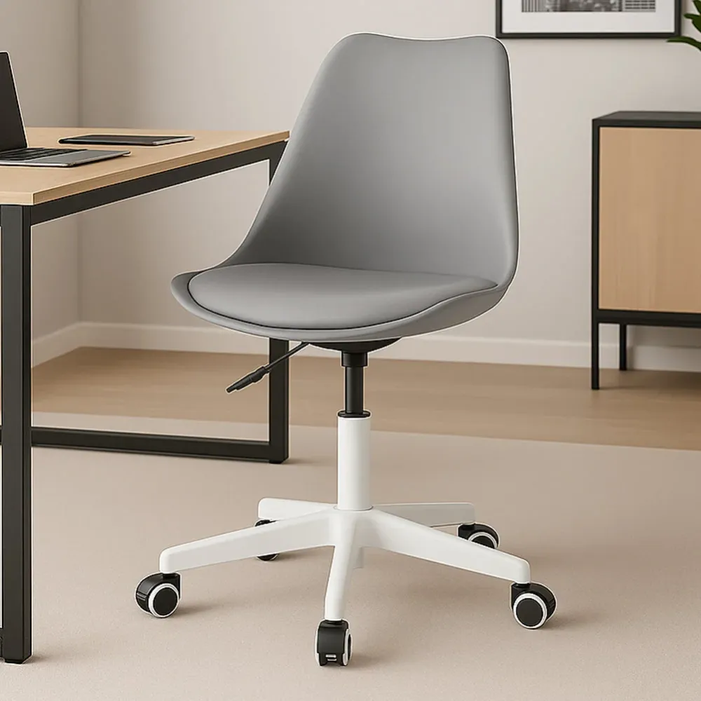 Sedia da Ufficio Full Grigio Poltrona da Studio e Casa Ergonomica con Ruote