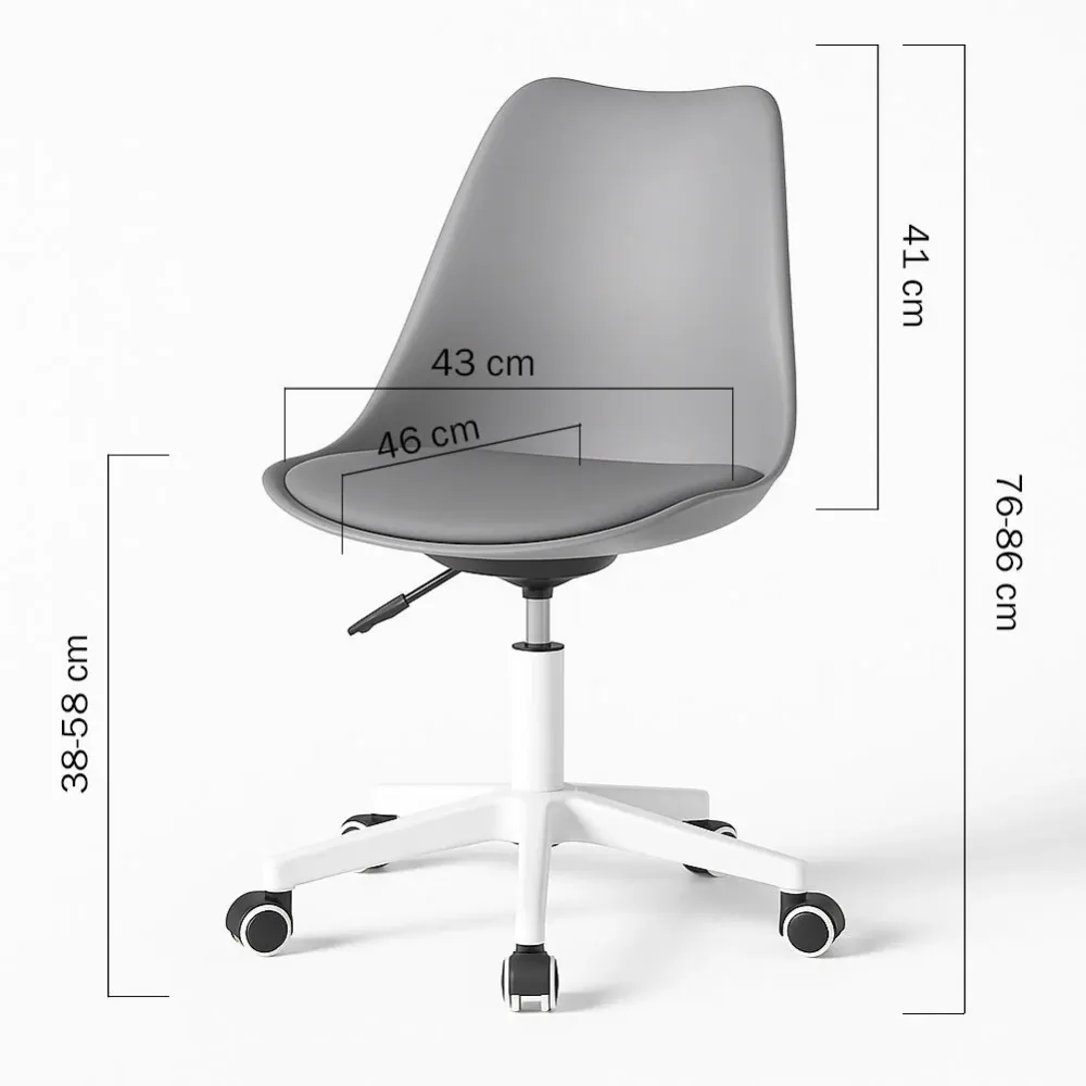 Sedia da Ufficio Full Grigio Poltrona da Studio e Casa Ergonomica con Ruote