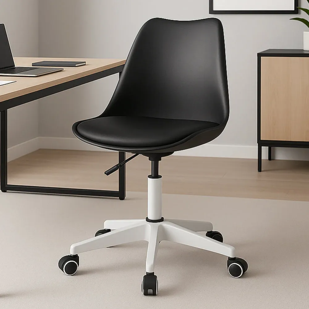 Sedia da Ufficio Full Nero Poltrona da Studio e Casa Ergonomica con Ruote
