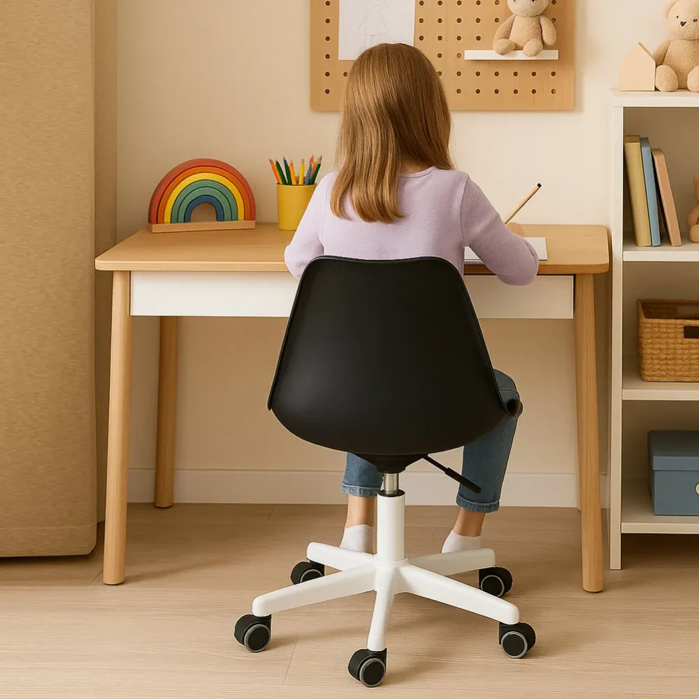 Sedia da Ufficio Full Nero Poltrona da Studio e Casa Ergonomica con Ruote