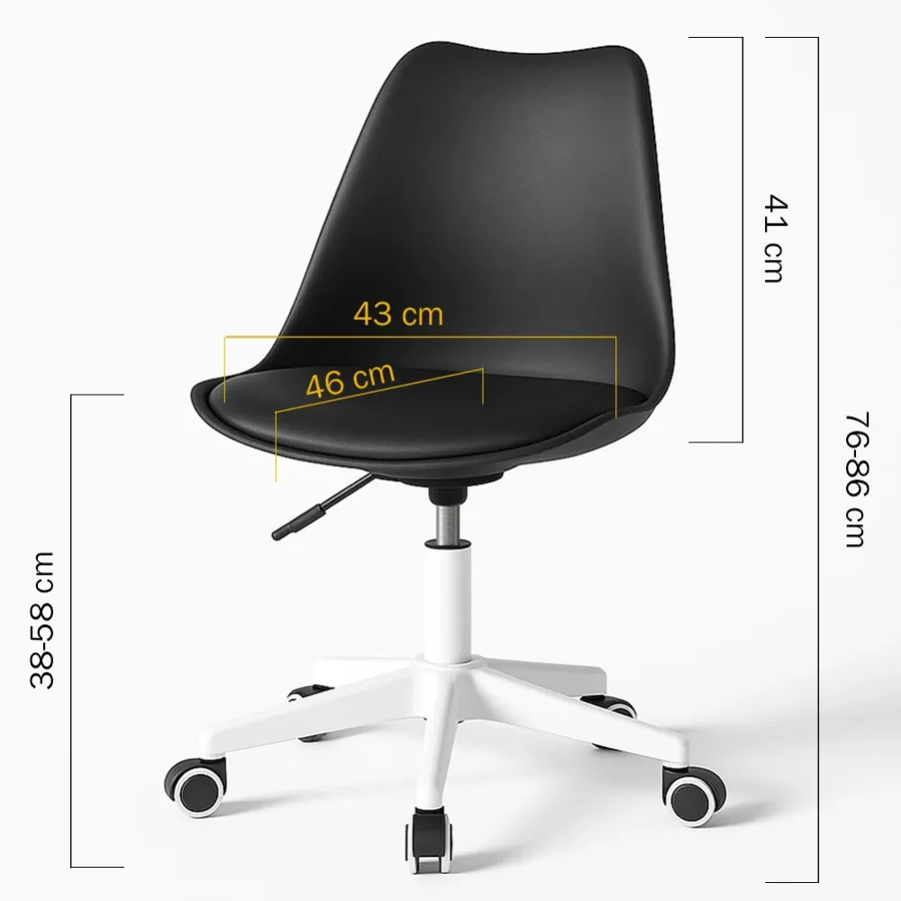 Sedia da Ufficio Full Nero Poltrona da Studio e Casa Ergonomica con Ruote