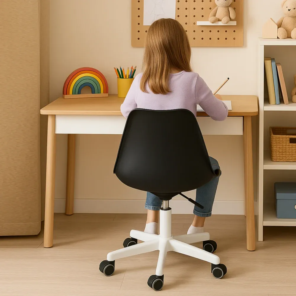 Sedia da Ufficio Full Nero Poltrona da Studio e Casa Ergonomica con Ruote