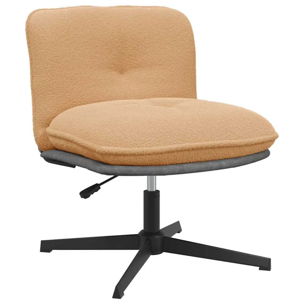Sedia da Ufficio Girevole Tessuto Riccio Beige Effetto Lana