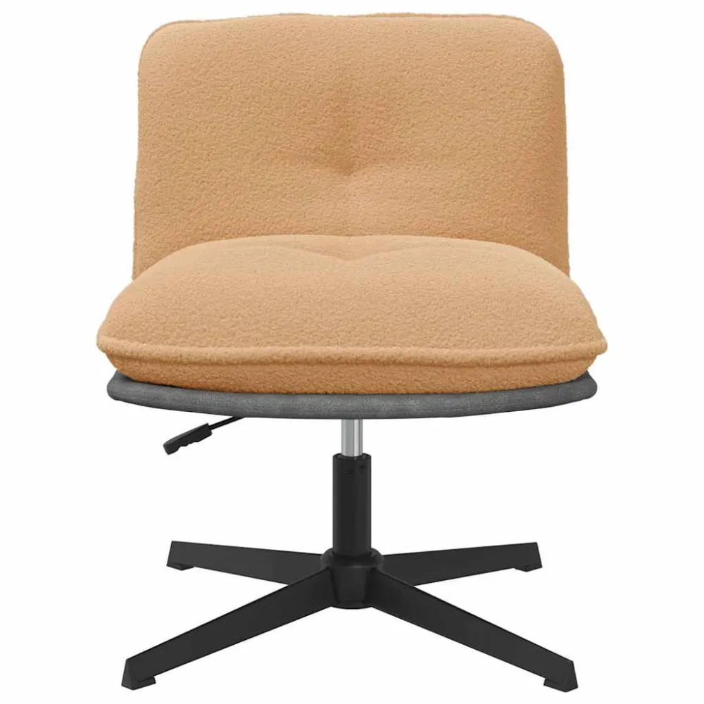Sedia da Ufficio Girevole Tessuto Riccio Beige Effetto Lana