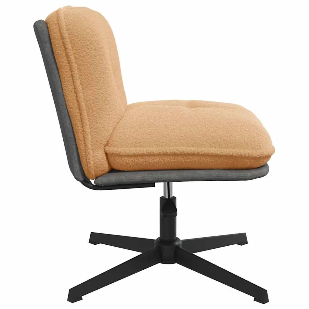 Sedia da Ufficio Girevole Tessuto Riccio Beige Effetto Lana