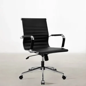 Sedia da ufficio Pelle Italiana Low Back - Larsen