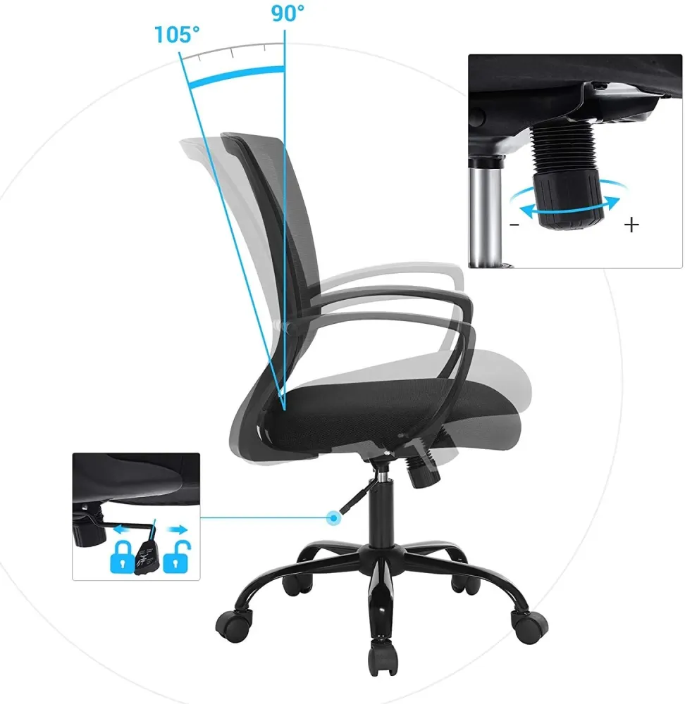 Sedia da Ufficio Rete Girevole Regolabile