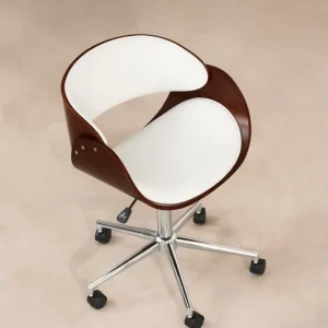 Sedia da ufficio similpelle e legno Debbie