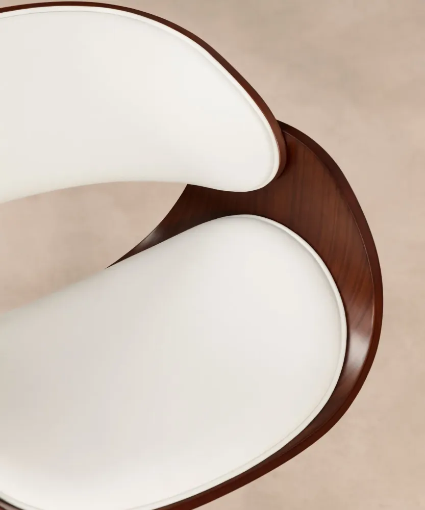Sedia da ufficio similpelle e legno Debbie