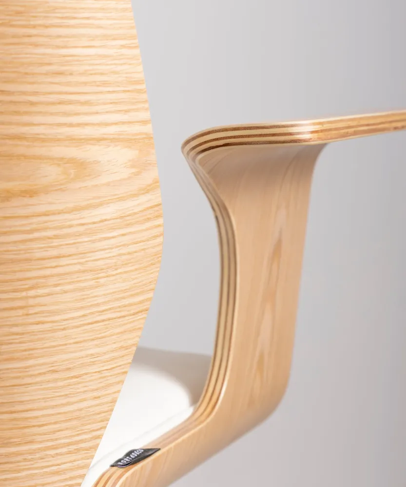 Sedia da ufficio similpelle e legno Malibuu