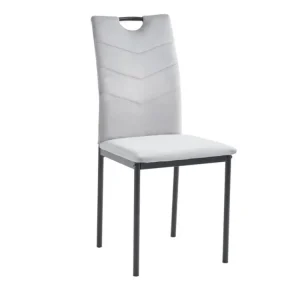 Sedia valery velluto grigio con gambe nere