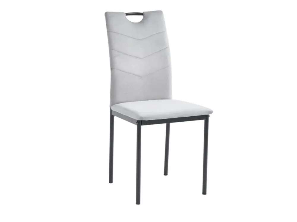 Sedia valery velluto grigio con gambe nere