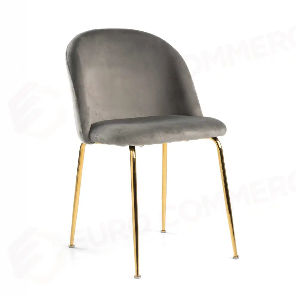 SEDIA VELLUTO SAMMI GRIGIO STRUTTURA ORO CM50X57H47/77,5 - 2810310000 - VACCHETTI