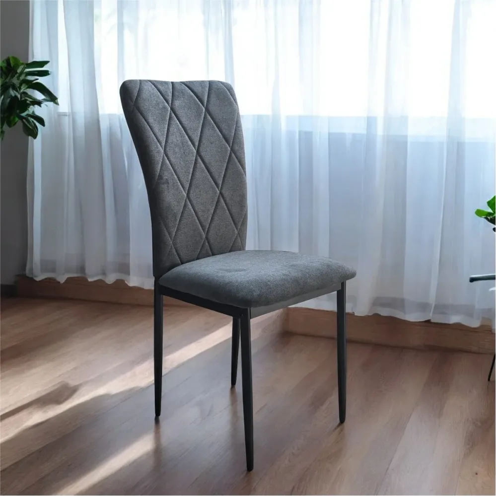 Sedia Velluto Tortora Design Moderno ed Elegante Struttura Metallo 48 cm