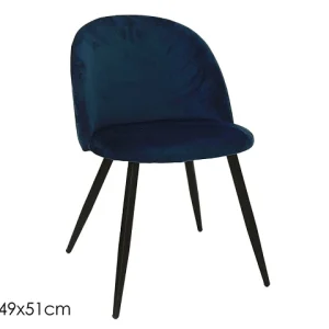 Sedia velvet blu 52x50x78cm 686813