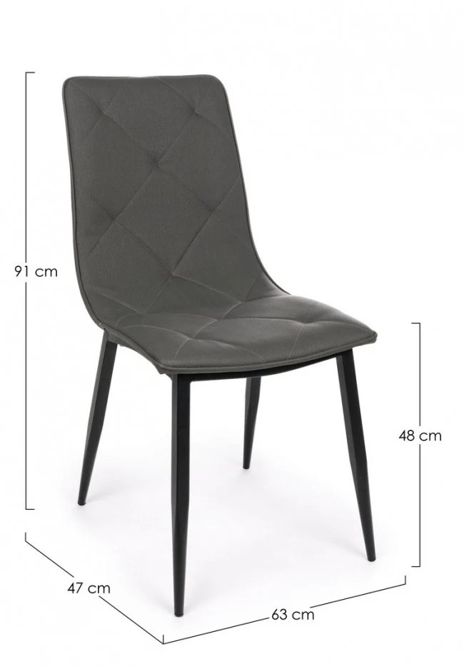 SEDIA VICTOR PU GRIGIO QUANTITÀ 4