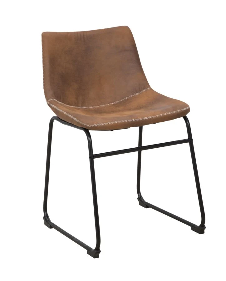 Sedia vintage per cucina salotto o zona living seduta ecopelle gambe metallo