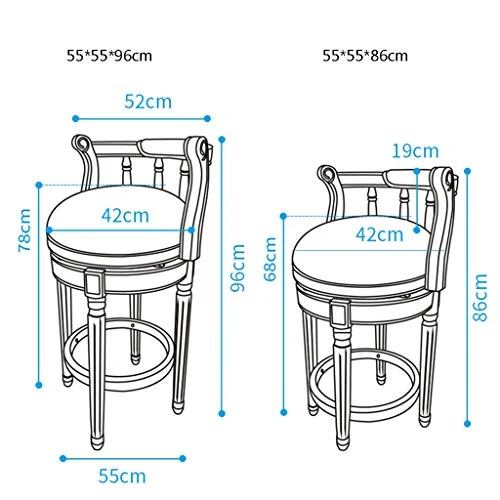 Sedia da Bar Legno Massello con Schienale Seggiolone per La Casa Seggiolone Bar Girevole Pelle retrò Leggero Sedia da Bar...