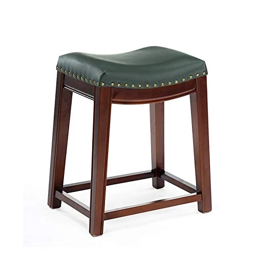 Sgabello Alto Legno Massello Sgabello da Bar Cabinet Sgabello per La Casa Dell'isola Stile Europeo Sedia da Bar Cuoio (Col...