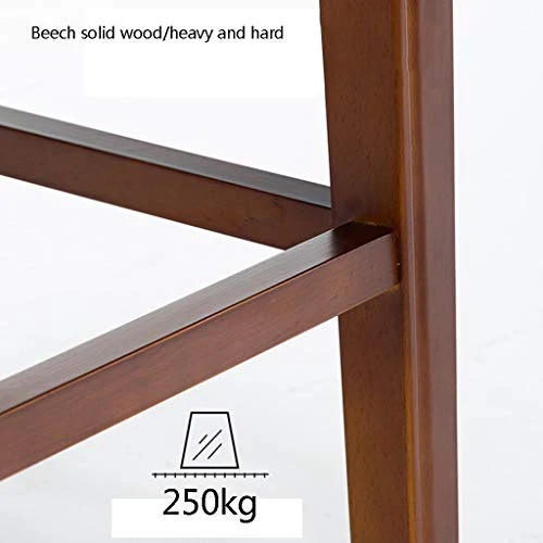 Sgabello Alto Legno Massello Sgabello da Bar Cabinet Sgabello per La Casa Dell'isola Stile Europeo Sedia da Bar Cuoio (Col...