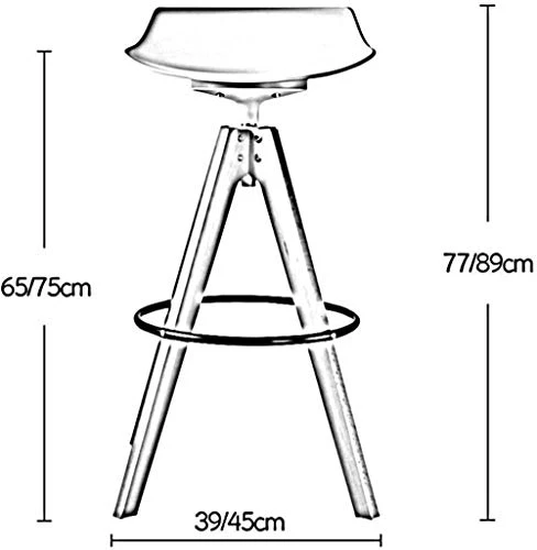 Sedie Modern Minimalist 360 ° Sgabello Barre Rotante 360 ° Legno Massiccio + PP Creativo Sgabelli Alti Sgabelli girevoli S...