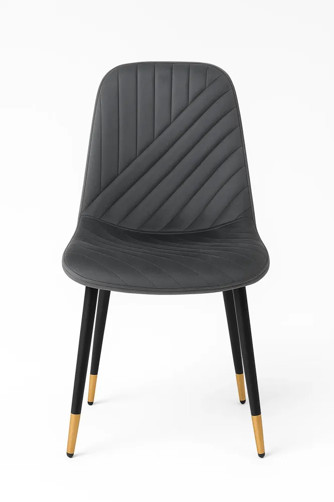 4 SEDIE sedie velluto grigio con gambe ferro nero – seduta ergonomica – sedie da pranzo moderne per cucina, soggiorno o sa...