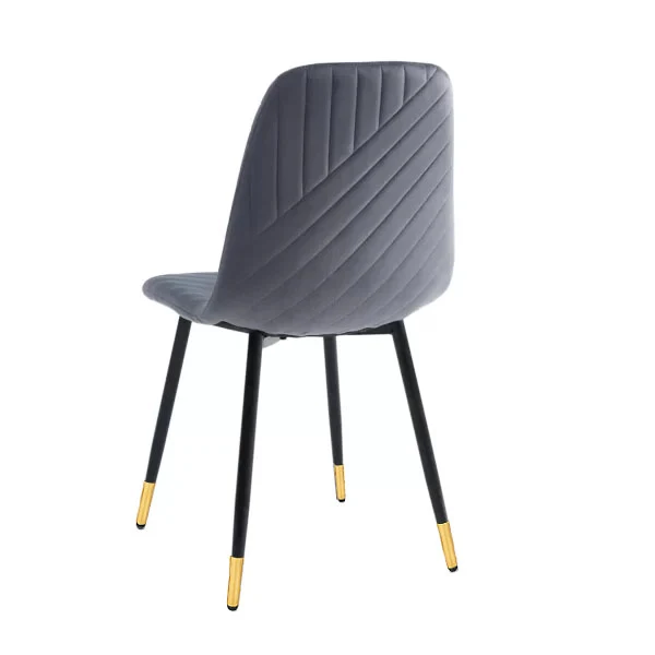 4 SEDIE sedie velluto grigio con gambe ferro nero – seduta ergonomica – sedie da pranzo moderne per cucina, soggiorno o sa...