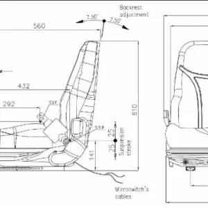Sedile Fully Alto sky nero con sospensione meccanica e microswitch