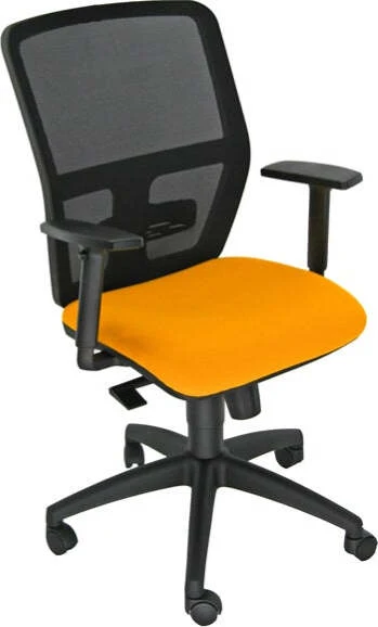 Seduta operativa ergonomica Kemper KMA - con braccioli regolabili - arancio - Unisit