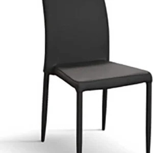 SERAPHINA - sedia moderna ecopelle cm 43 x 53 x 92 h Antracite Milani Home