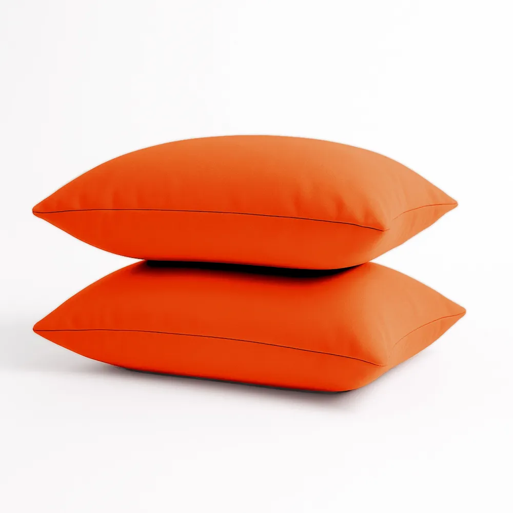 Set di 2 Cuscini d'Accento 60x35 Arancione - Decorazione Giardino & Sfoderabile