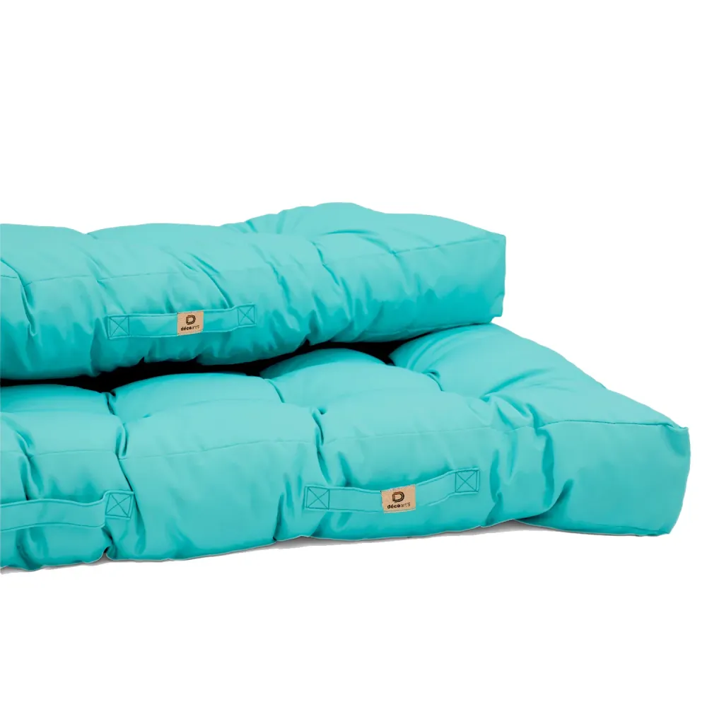 Set Cuscini Pallet 120x80 Blu Caraibi - Impermeabile & Spesso 15cm